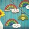 30 Pieces Rainbow Wood DIY Crafts Unfinished Wooden Cutouts Wood Discs Slices for Kid's DIY Projects Spring Summer Christmas Party Decorations (3.9 x 2.4 x 0.1 in)